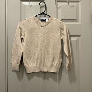 Boy’s Straw Colored Sweater, Long Sleeved, V-Neck, Pullover